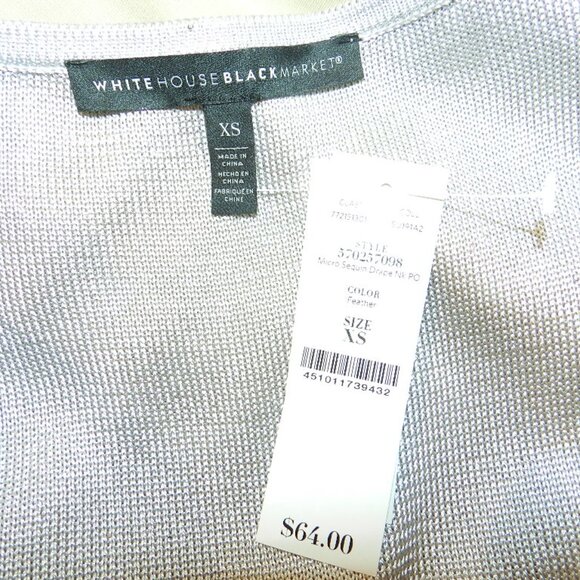 NWT White House Black Market Micro Sequin Drape Neck Pullover Top Size XS - Picture 9 of 9